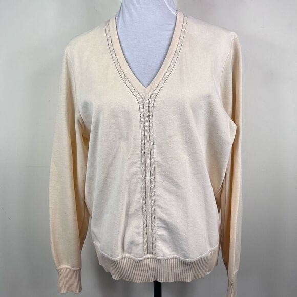 St. Croix Vintage Knits 100% Zephyr Wool V Neck  Sweater - Picture 1 of 8